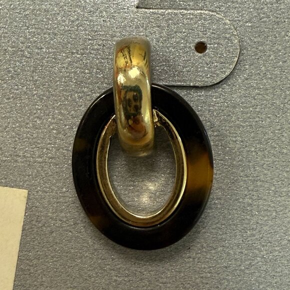 Nordstrom Gold-Tone & Tortoiseshell Oval Drop Earrings Nickel-Free 1.25-Inch Dro - Picture 7 of 7